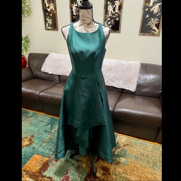 Adrianna Papell Mikado High Low Long Maxi Dress - Picture 5 of 6